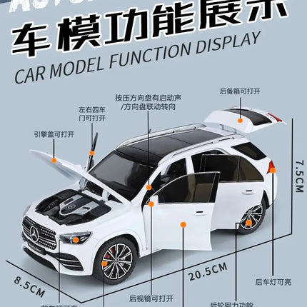 1:24 Benz GLE350 GLE SUV Alloy Car Diecasts & Toy Vehicles Car Model Sound and light Pull back Car Toys For Kids Gifts