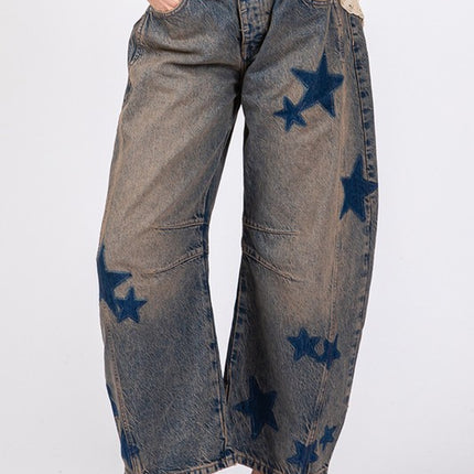 SAGE + FIG Star Wide Leg Jeans with Pockets