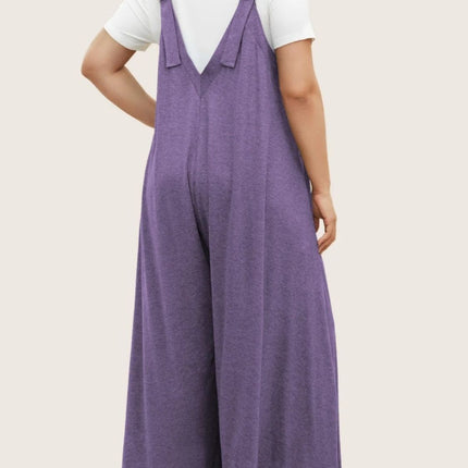 Full Size Pocketed Wide Leg Overalls
