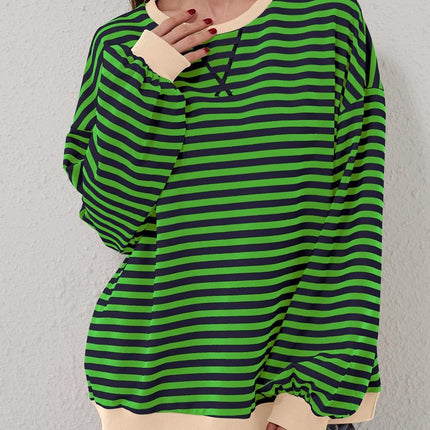 Contrast Striped Long Sleeve Sweatshirt