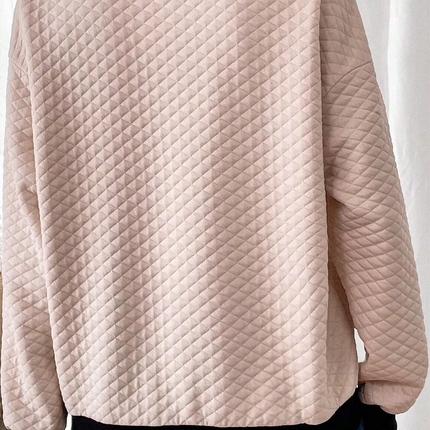 Textured Collared Neck Long Sleeve Top