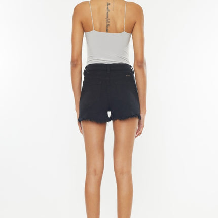 Kancan High Rise Raw Hem Denim Shorts