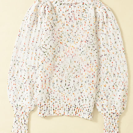 Confetti Round Neck Long Sleeve Sweater