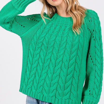 SAGE + FIG Cable-Knit Long Sleeve Sweater