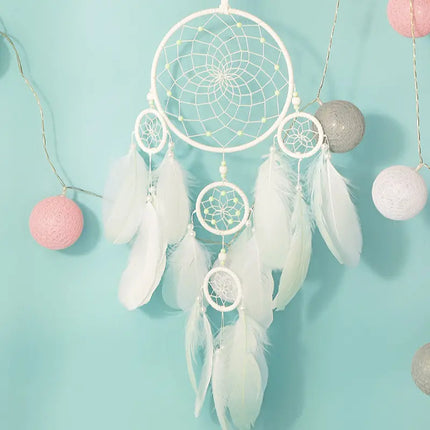 2023 New Dream catchers Retro 5 Ring Dream Catchers Home Decoration Indians Natural Stone Tree of Life Dreamcatcher Wall Hanging