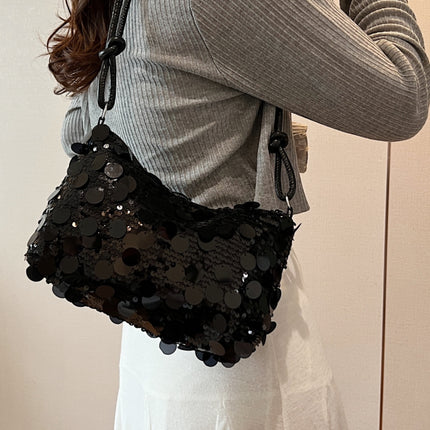 Sequin Knotted Straps Shoulder Bag