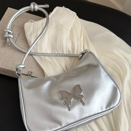 Butterfly PU Leather Knotted Strap Shoulder Bag