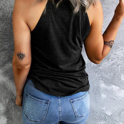 Letter Graphic Round Neck Tank