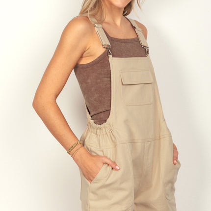 VERY J Adjustable Suspender Overalls with Pockets