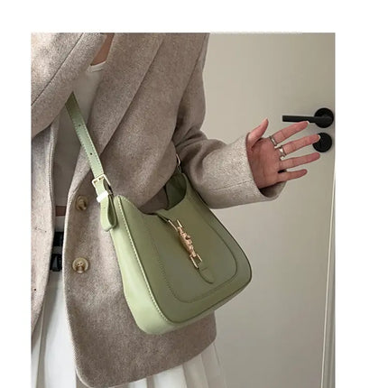 Vintage Women's Shoulder Bag 2023 Autumn Winter Fashion PU Leather Underarm Bags Trend All-Matched Crossbody Pack