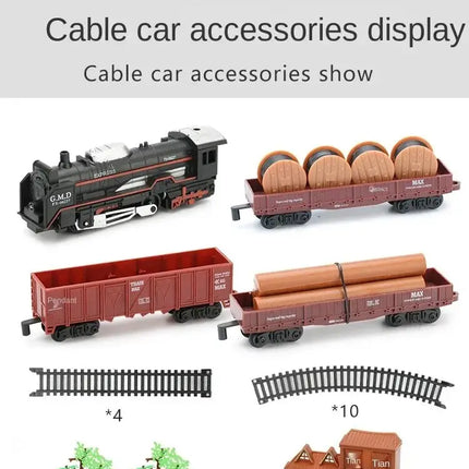 Simulation Electric Train Model with Track Railway Toys Battery Operated Classical High-speed Rail train toys for children