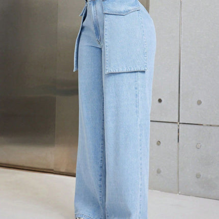 Wide Leg Jeans with Pockets