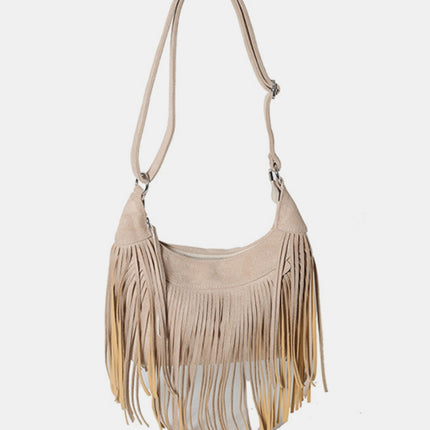 Suede Fringe Adjustable Strap Shoulder Bag