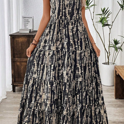 Printed Scoop Neck Maxi Cami Dress