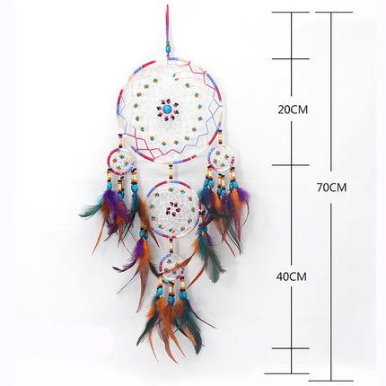 2023 New Dream catchers Retro 5 Ring Dream Catchers Home Decoration Indians Natural Stone Tree of Life Dreamcatcher Wall Hanging
