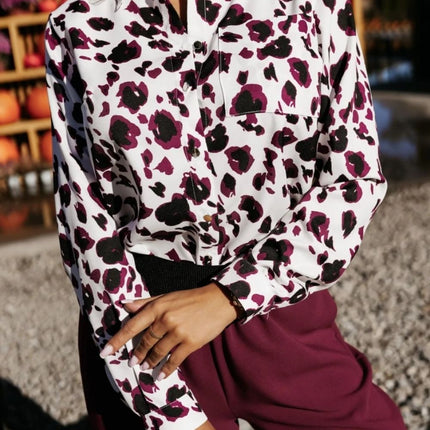 Printed Collared Neck Long Sleeve Shirt