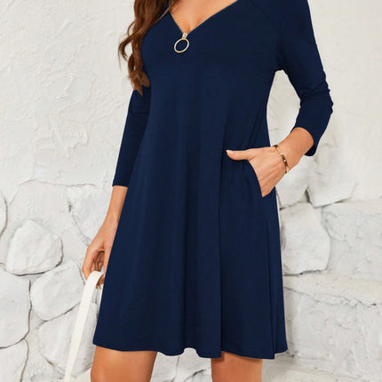 Quarter Zip Long Sleeve Dress