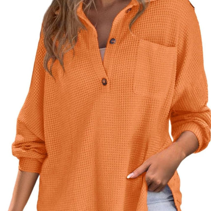 Half Button Long Sleeve Sweatshirt