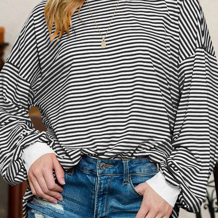 Contrast Striped Long Sleeve Sweatshirt