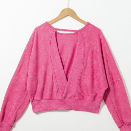 Cutout Round Neck Long Sleeve Sweatshirt