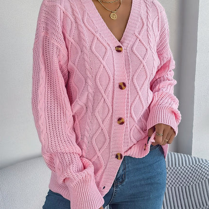 Cable-Knit Long Sleeve Cardigan