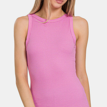 Zenana Ribbed Crew Neck Tank