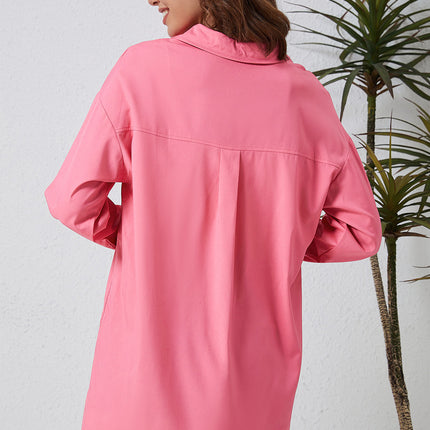 Double Take Dropped Shoulder Longline Shirt