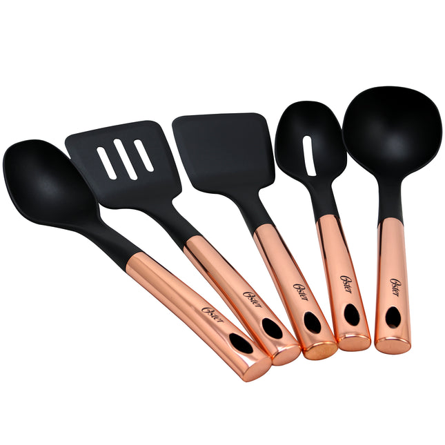 Oster Kitchen Bliss Kitchen Tools Set with Rose Gold Handle, Set of 5
