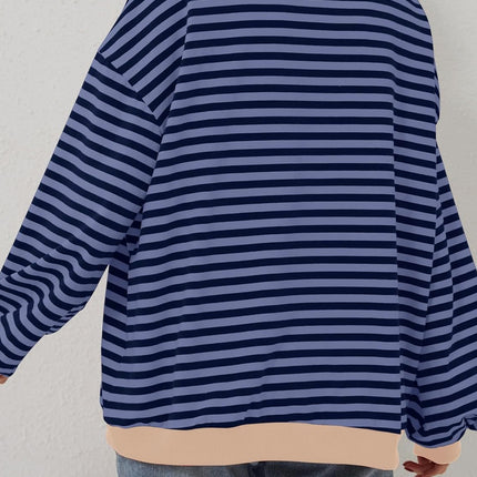 Contrast Striped Long Sleeve Sweatshirt