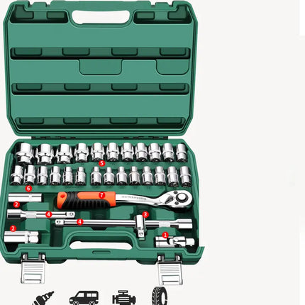 Multi-functional wrench set / dull wrench set open-end wrench set 150-piece set quick wrench combination