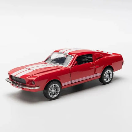 1:32 Alloy Diecast Mustang GT Classic Vintage Car Model Pull Back Car Miniature Vehicle Replica For Collection Gift for Kid