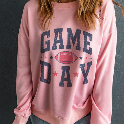 GAME DAY Round Neck Long Sleeve Sweatshirt