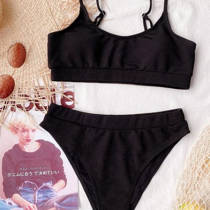 Scoop Neck Spaghetti Strap Two-Piece Swim Set