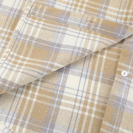 Plaid Collared Neck Dropped Shoulder Shirt