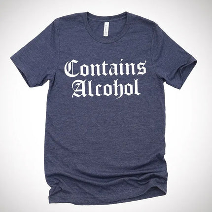 Contiene Alcohol camiseta gótica mujer casual manga corta oscuro nervioso Grunge 90s moda camisetas Vintage negro Top camisetas Dropshipping