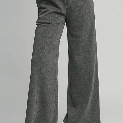 Umgee Full Size Drawstring Wide Leg Pants with Pockets