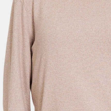 Zenana Hacci Round Neck Long Sleeve T-Shirt