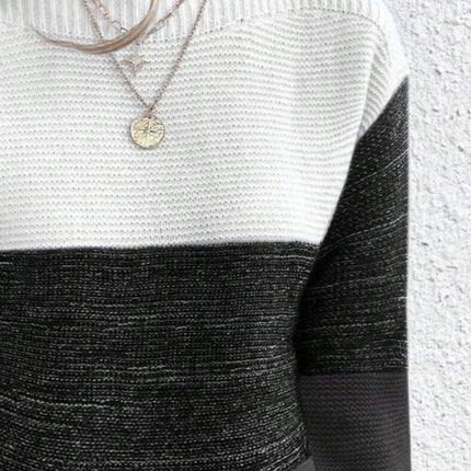 Color Block Boat Neck Sweater