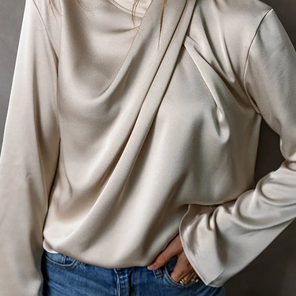 Cutout Ruched Long Sleeve Blouse