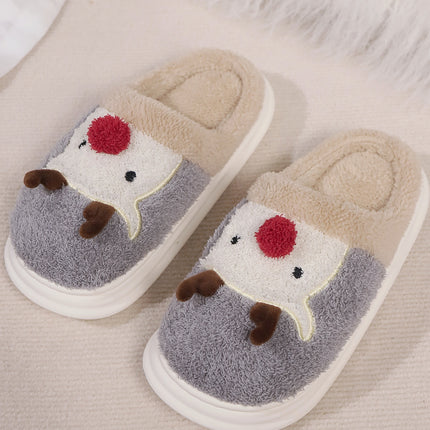 Elk Furry PVC Flat Slippers