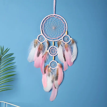 2023 New Dream catchers Retro 5 Ring Dream Catchers Home Decoration Indians Natural Stone Tree of Life Dreamcatcher Wall Hanging