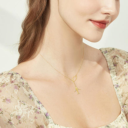 14K Gold & Cubic Zirconia Airplane Necklace - Y-Shaped Travel Pendant with Cloud Charm, Nickel-Free 16mm Airplane 13mm Cloud, 6.5-17 Adjustable Chain