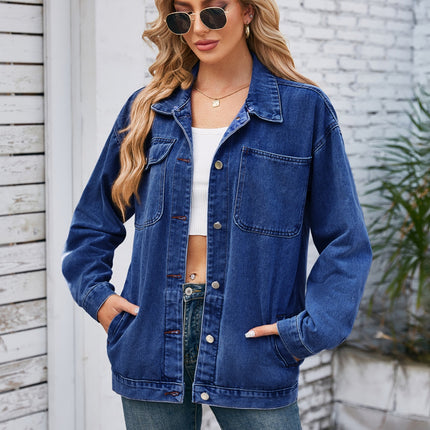 Pocketd Button Up Detachable Hooded Denim Jacket