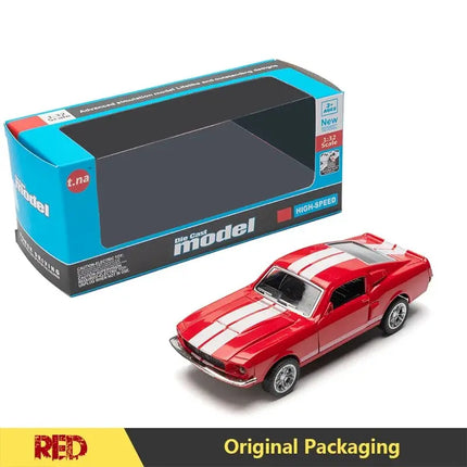 1:32 Alloy Diecast Mustang GT Classic Vintage Car Model Pull Back Car Miniature Vehicle Replica For Collection Gift for Kid