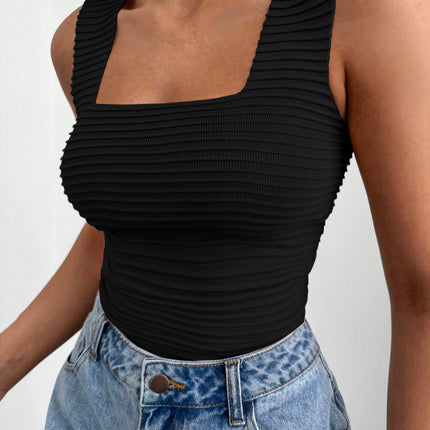 Square Neck Wide Strap Tank