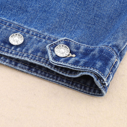 Collared Neck Button Up Denim Jacket