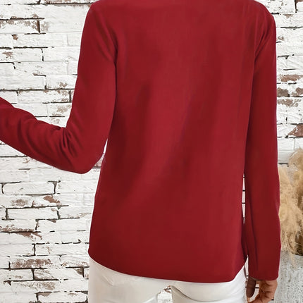 Solid Color Open Front Long Sleeve Cardigan