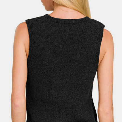 Zenana Hook and Eye Closure V-Neck Sweater Vest