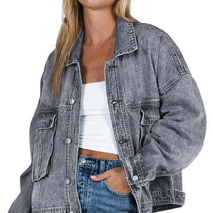 Collared Neck Button Up Denim Jacket