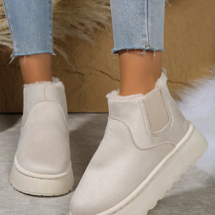 Suede Round Toe Platform Boots